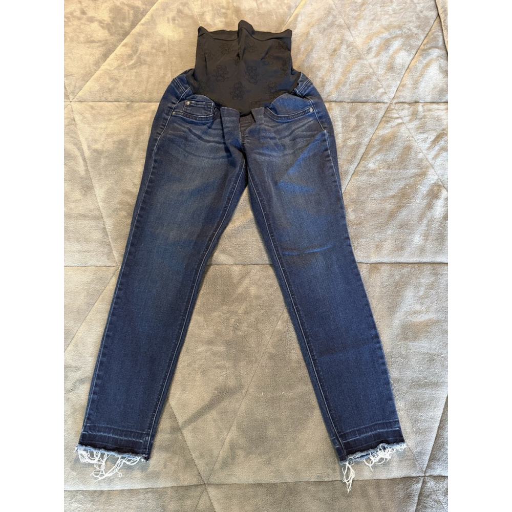 Jessica Simpson Blue Denim Over Belly Straight Leg Maternity Jeans Size Small